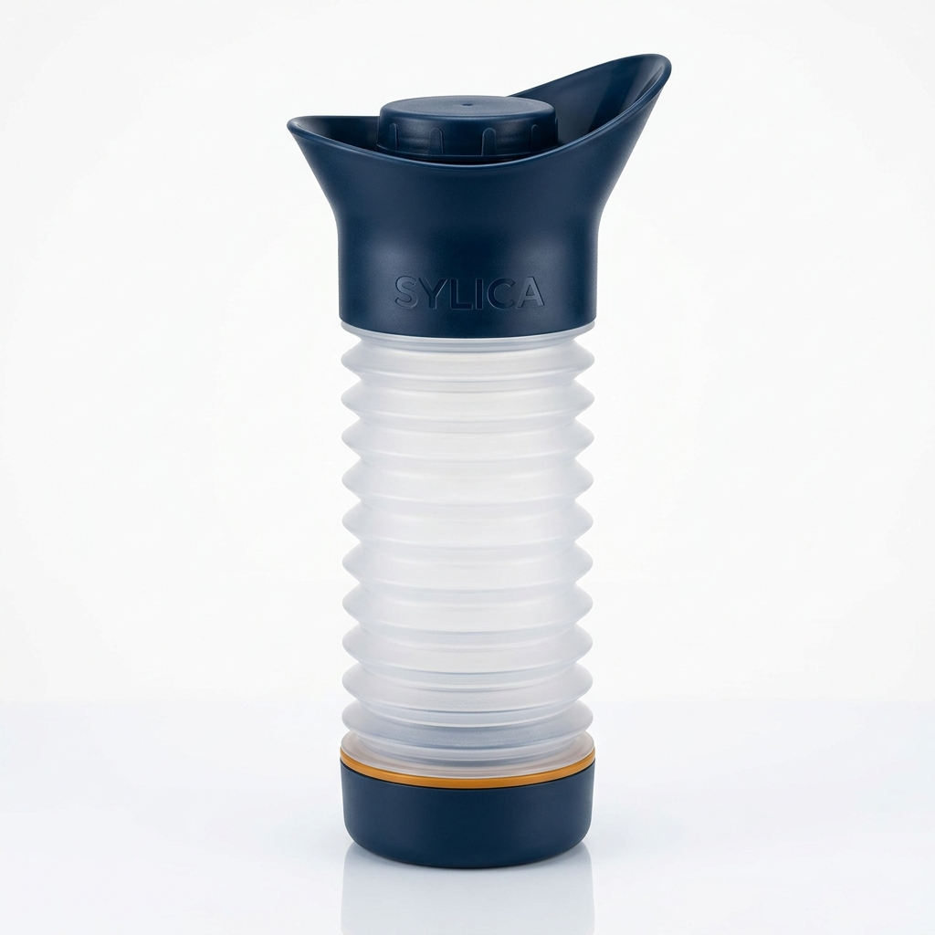 Sylica 750 collapsible portable urinal, fully extended